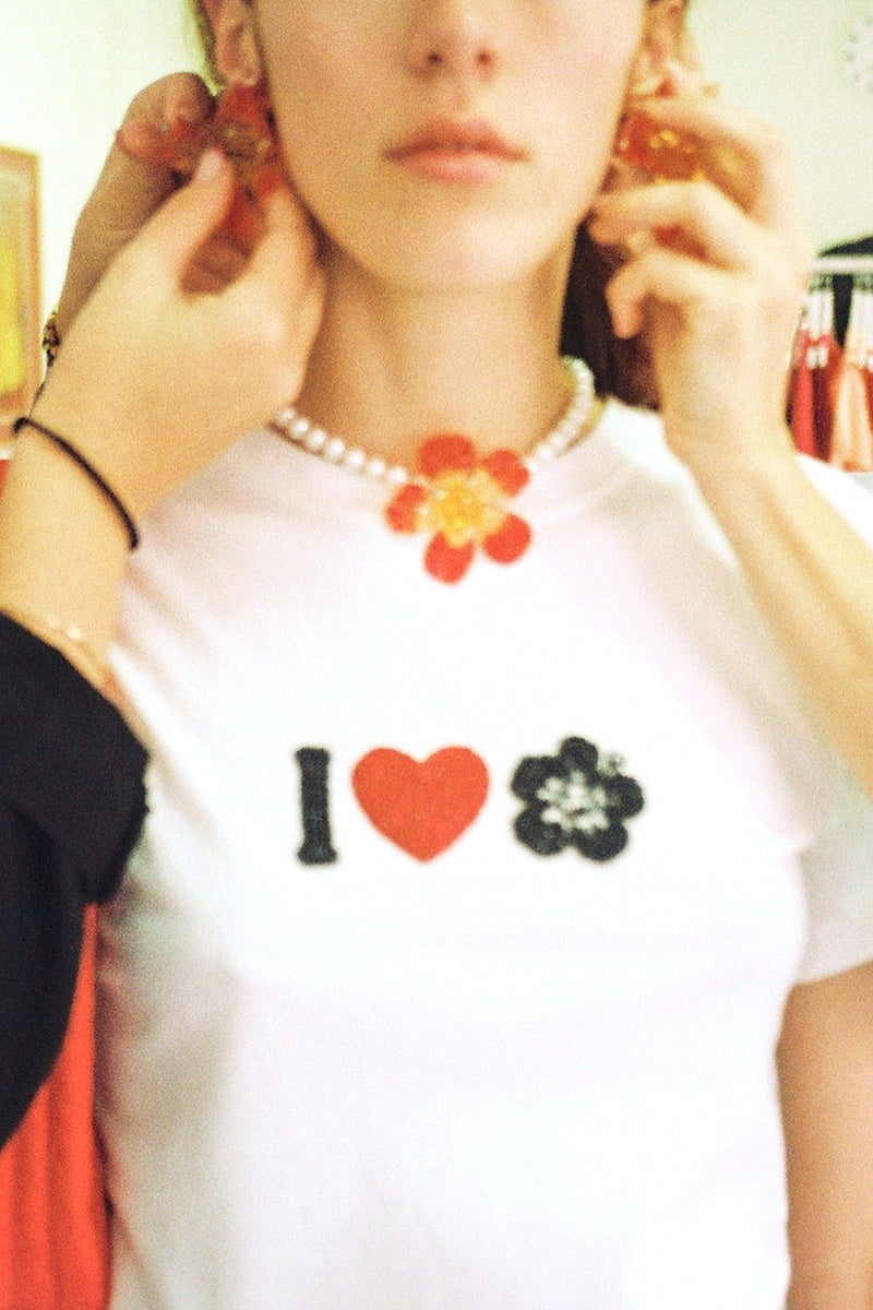 I Heart Hibiscus Bubble Hem Dress White – Emma Mulholland on Holiday