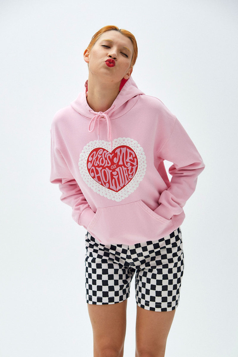 Kiss Me On Holiday Hoodie - Pink