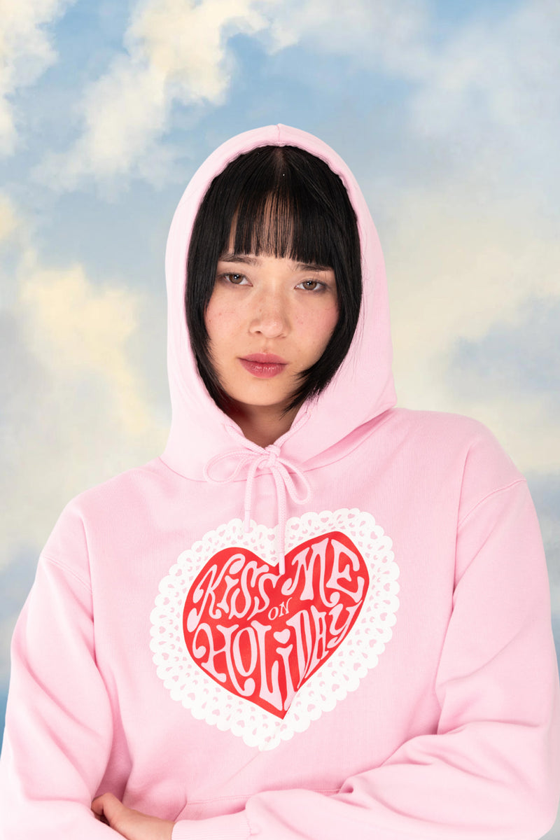 Kiss Me On Holiday Hoodie - Pink