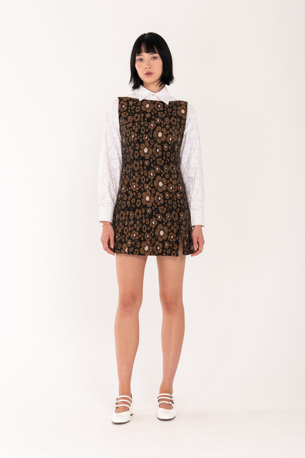 Leopard Hibiscus Mini Dress