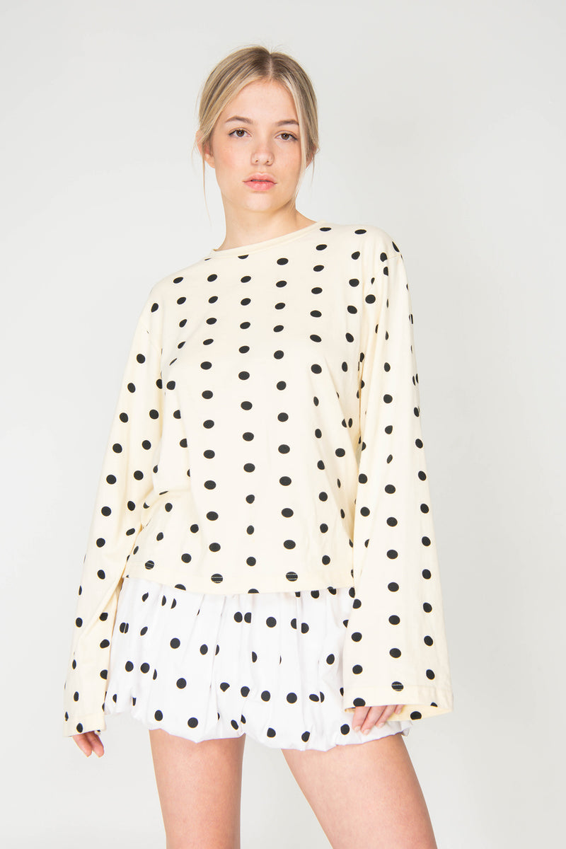 Polka Long Sleeve Tee - Butter