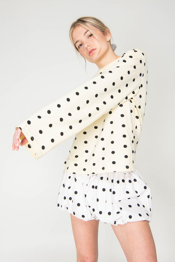 Polka Long Sleeve Tee - Butter