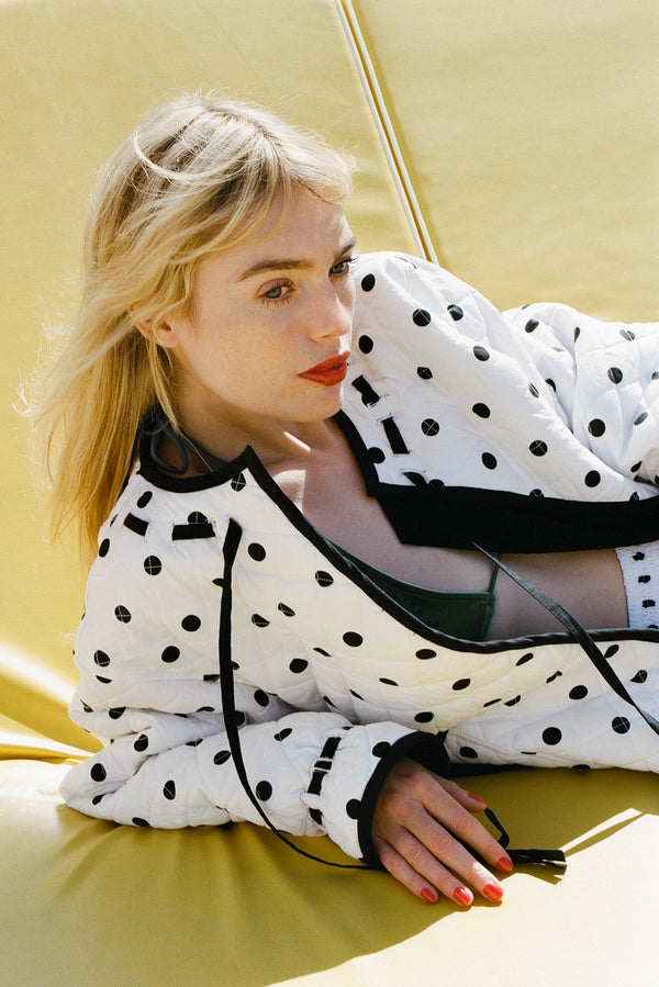 Polka Reversible Jacket - White