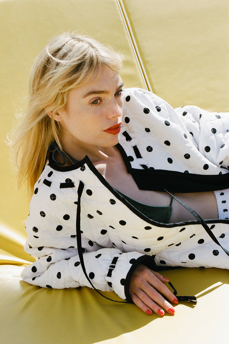 Polka Reversible Jacket - White