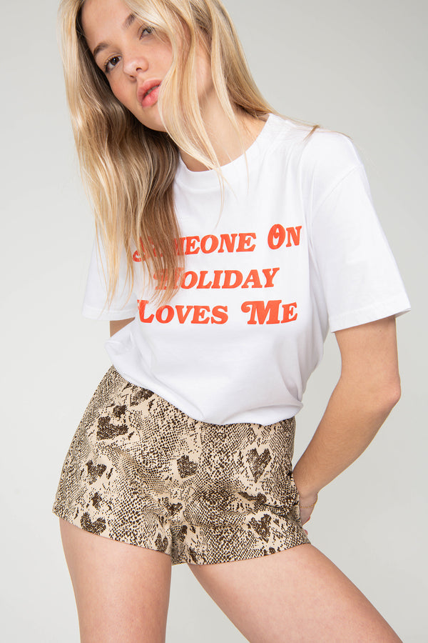 Someone On Holiday Tee - White
