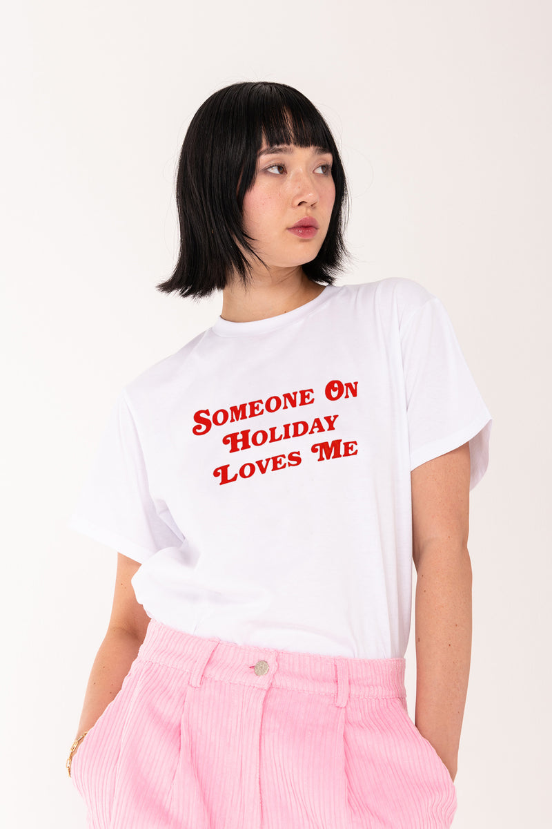 Someone On Holiday Tee - White