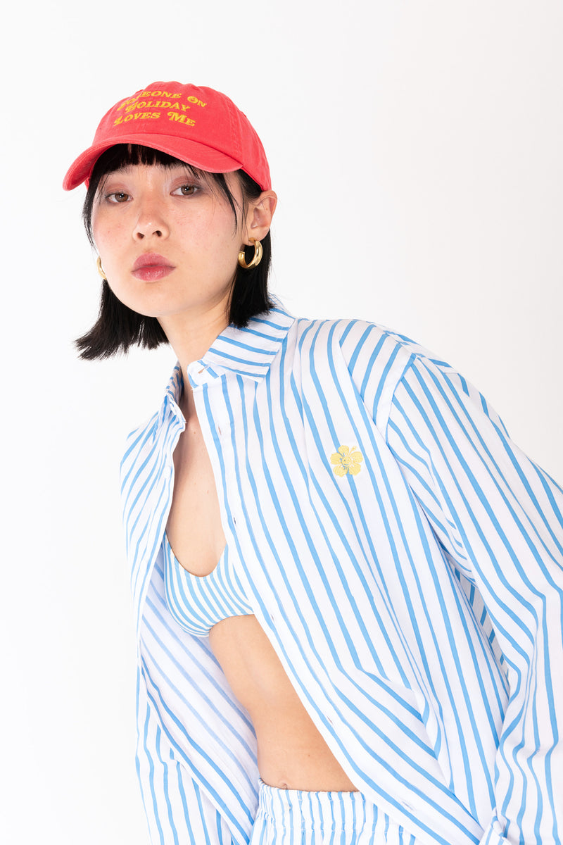 Sea Stripe Button Up Shirt - Blue/White