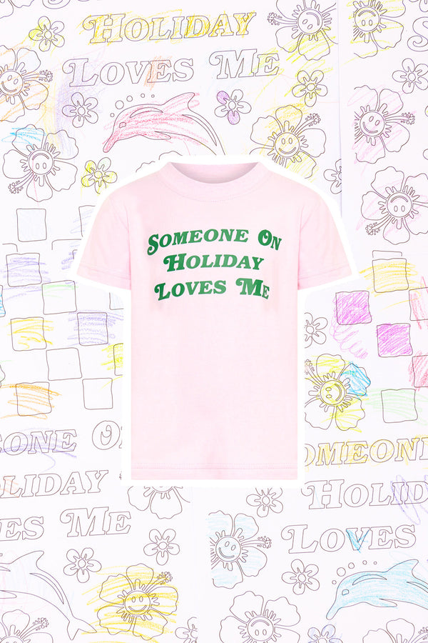 Someone On Holiday Kids Tee - Pink/Green