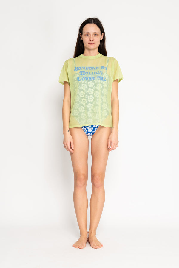 Someone On Holiday Loves Me Knit Tee - Sea Foam