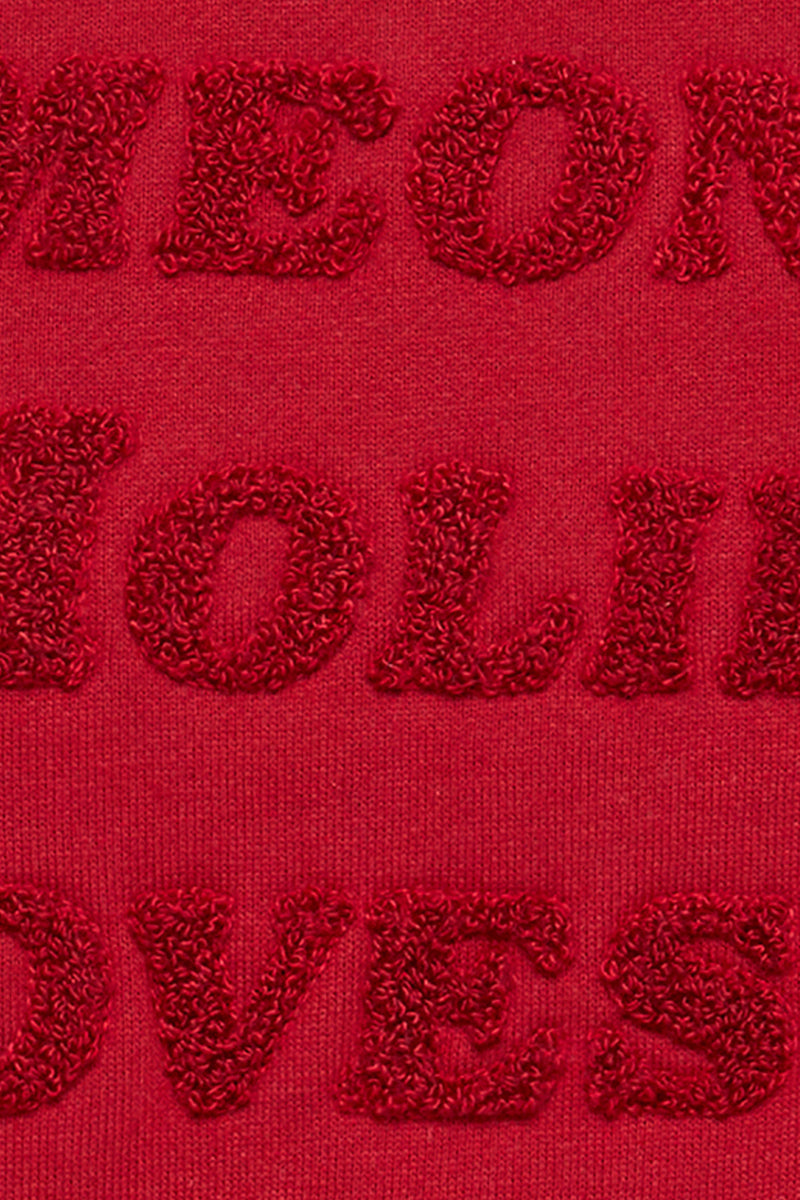 Someone On Holiday Tufted Crew Neck - Red/Red