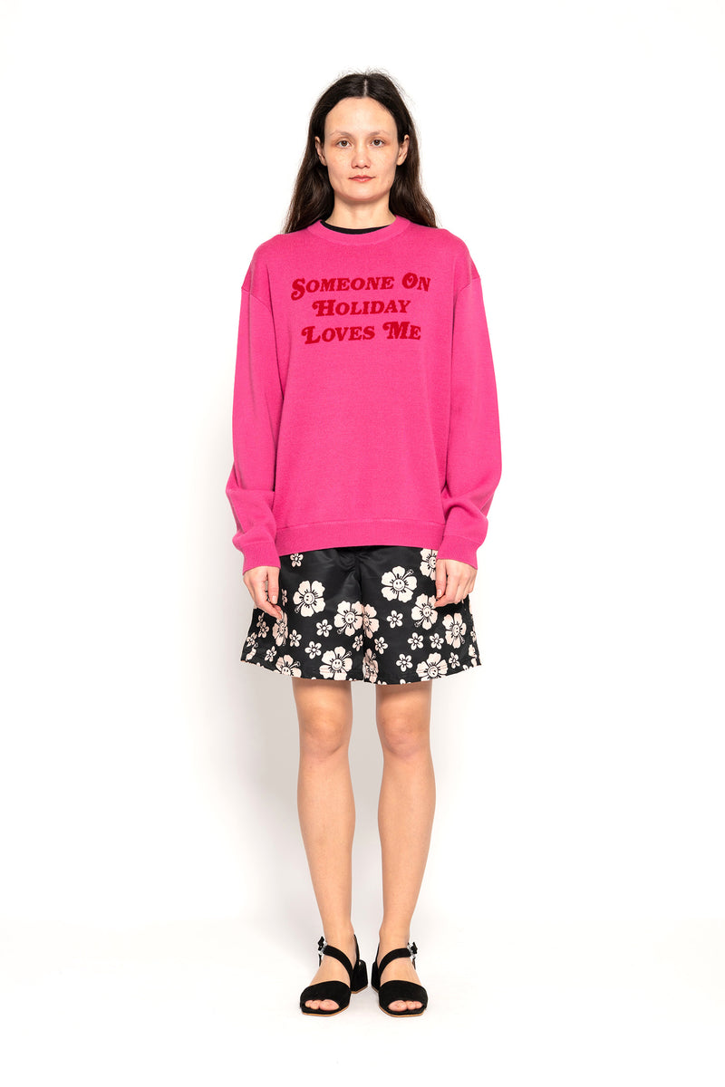 Someone On Holiday Unisex Sweater - Pink