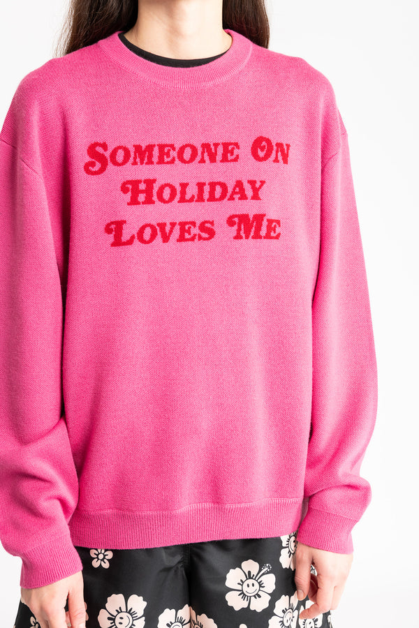 Someone On Holiday Unisex Sweater - Pink