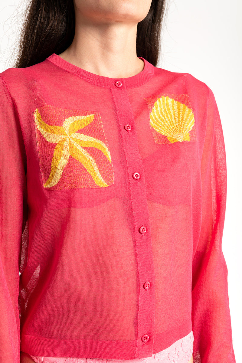 Summer Knit Cardigan - Pink