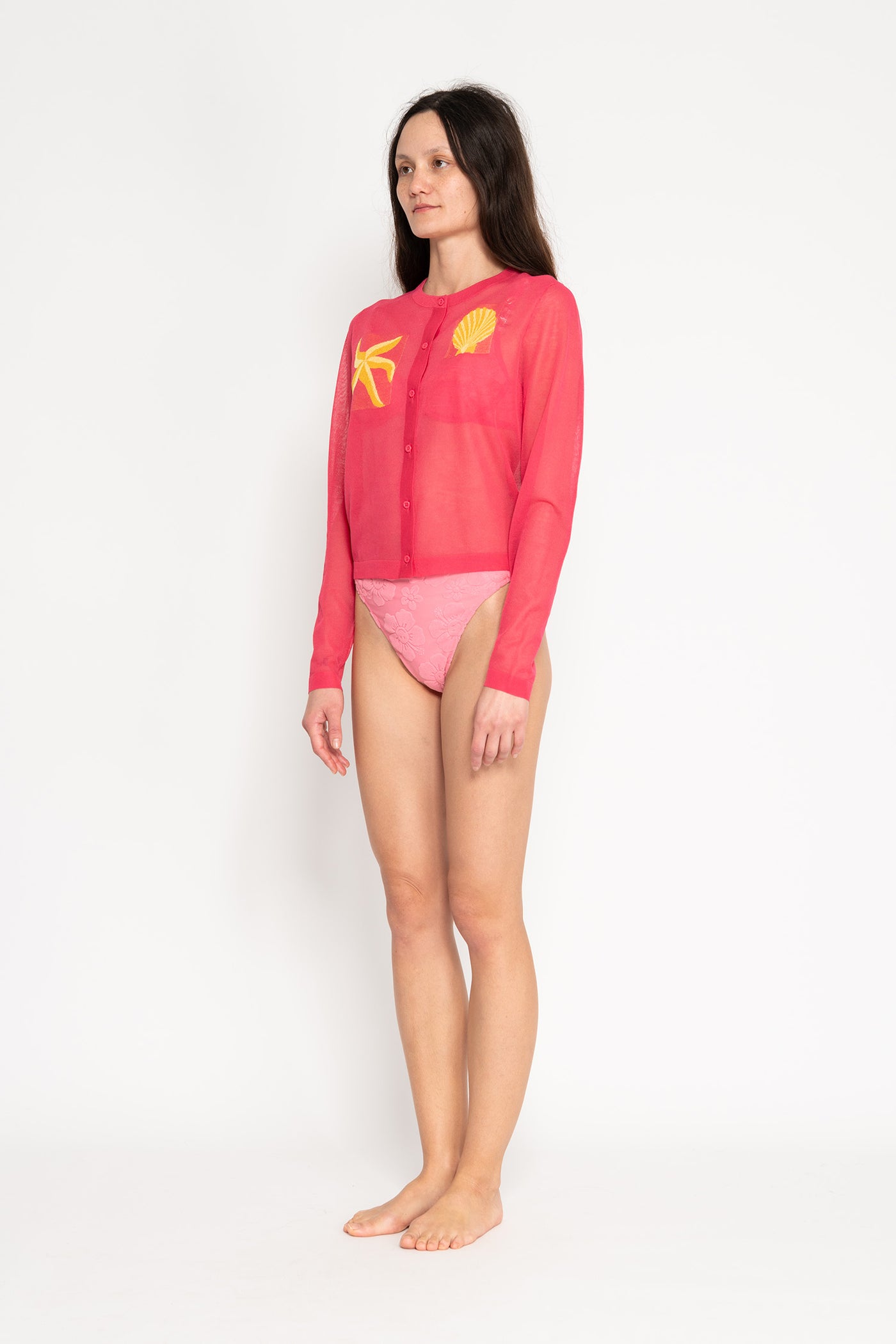 Summer Knit Cardigan - Pink – Emma Mulholland on Holiday