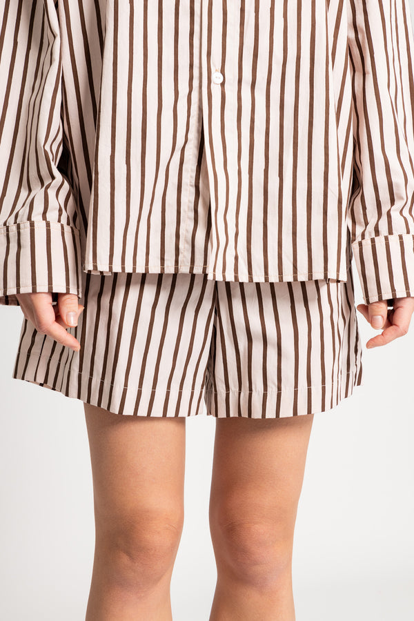 Thin Stripe Boxer Shorts - Pink-Brown