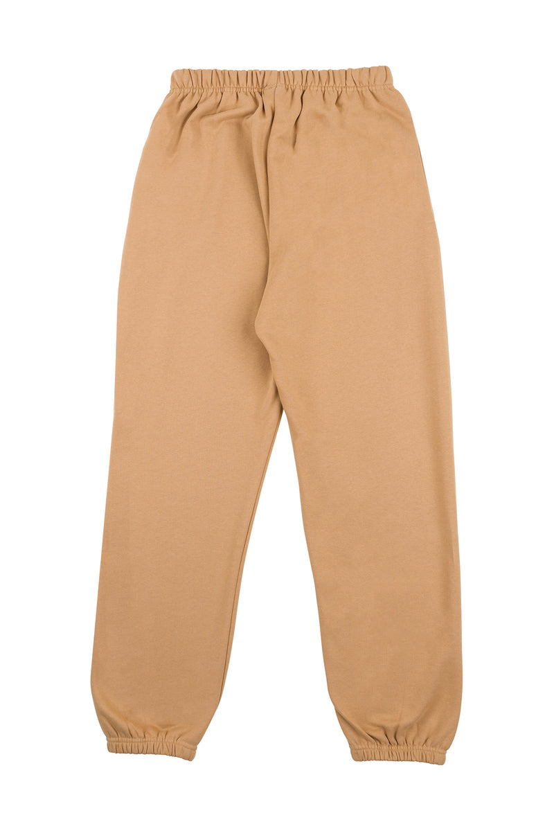 Tan sweatpants on a white background