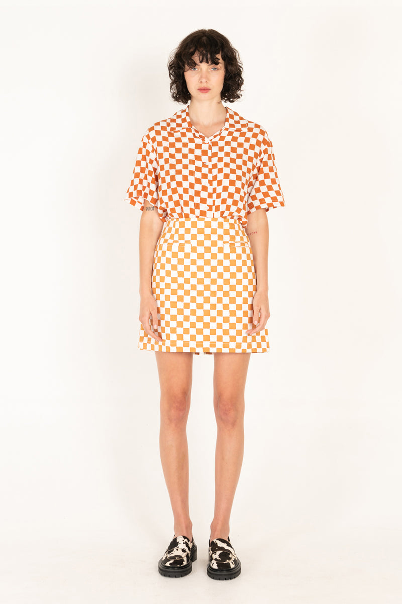 Check Kokomo Skirt - Camel