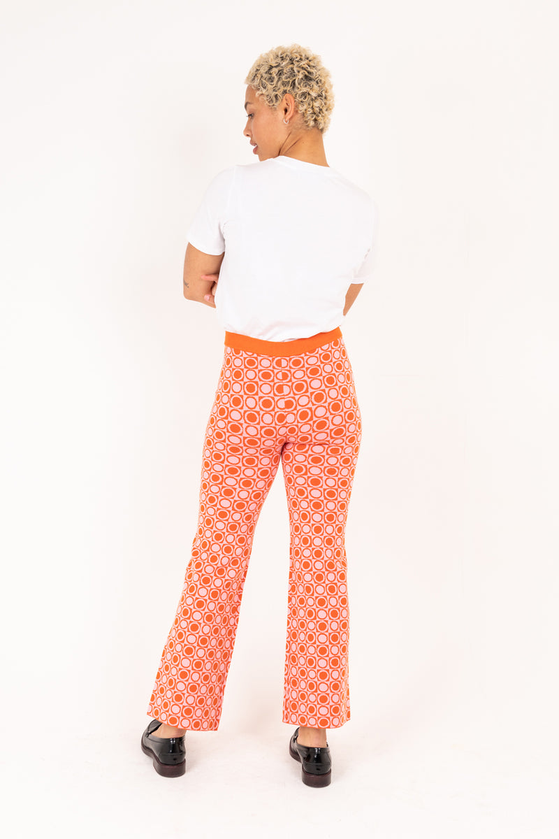 Circle Check Knit Pant - Peach