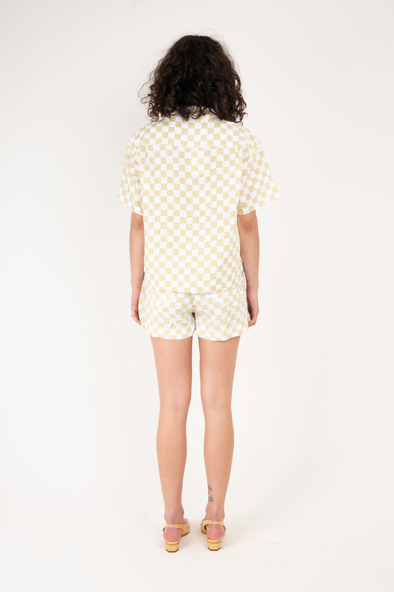 Check Short Resort Set - Cream