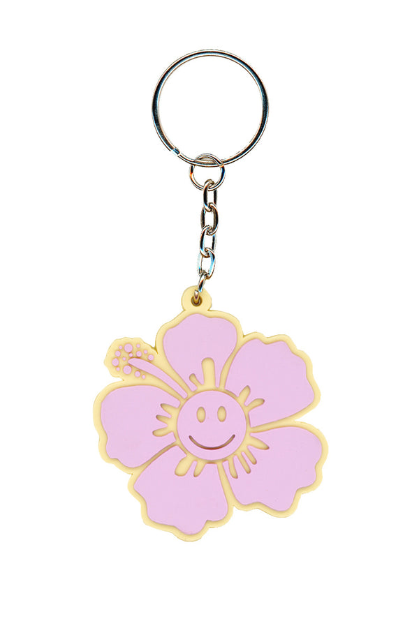 Happy Hibiscus Key Ring - Lilac/Cream