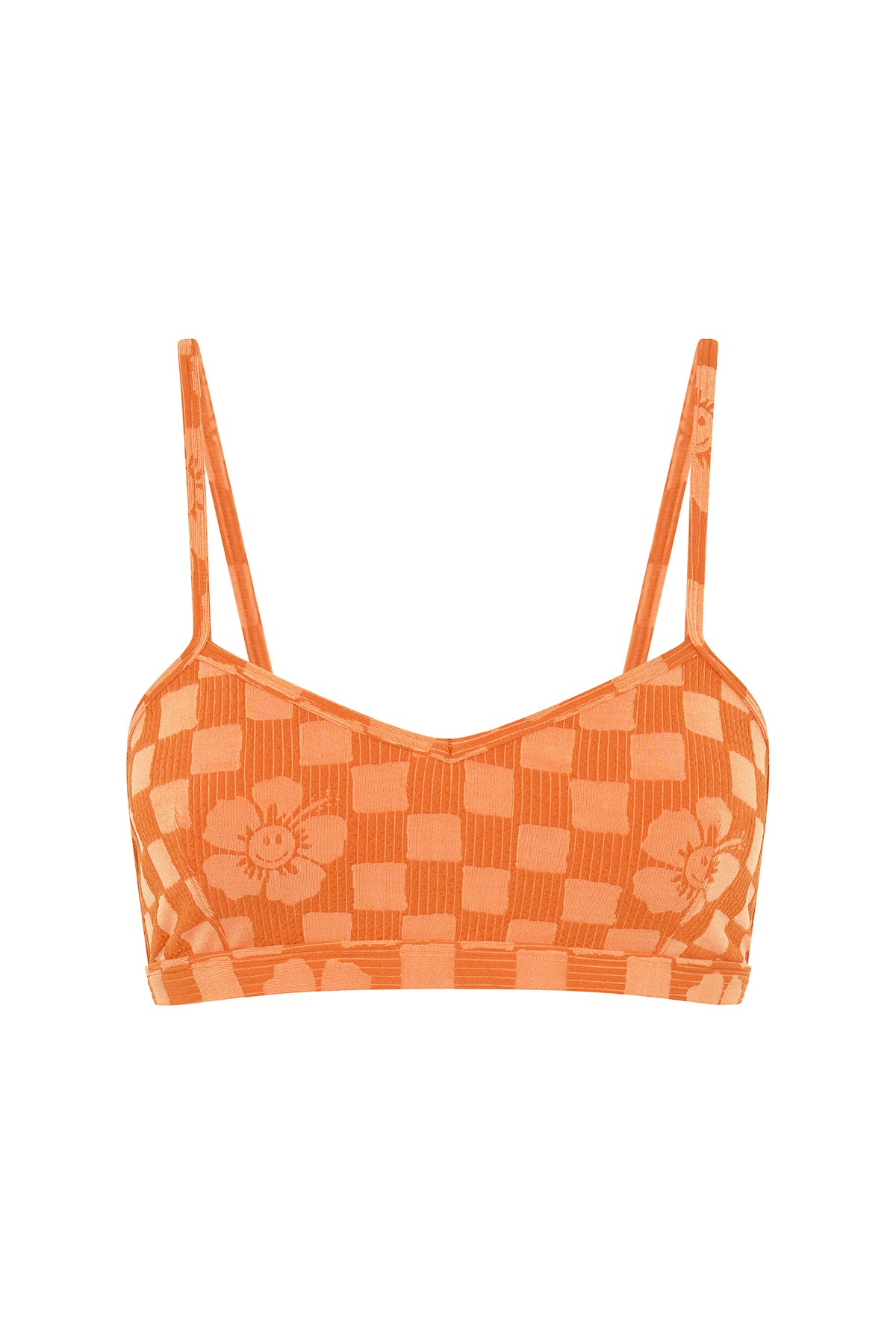 Happy Check Bikini Crop Top - Burnt Orange – Emma Mulholland on Holiday