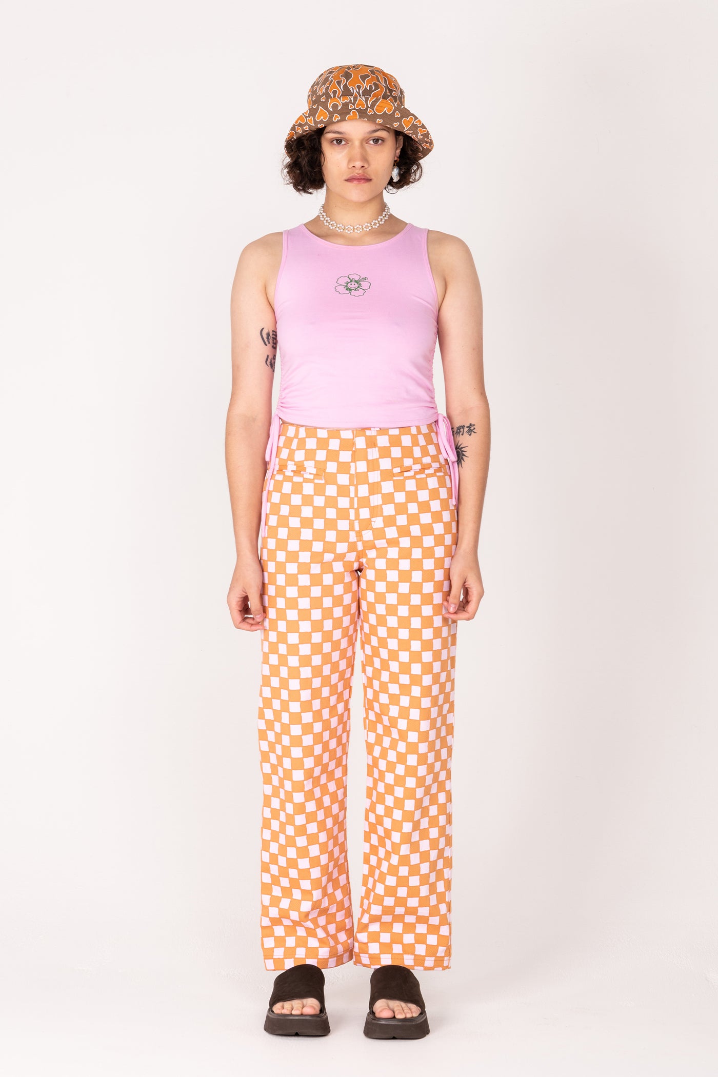 Check Kokomo Pant - Pink/Orange – Emma Mulholland on Holiday