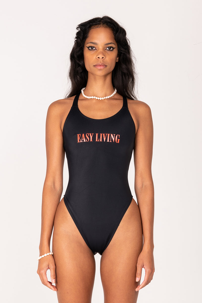 Easy Living One Piece - Black/Red