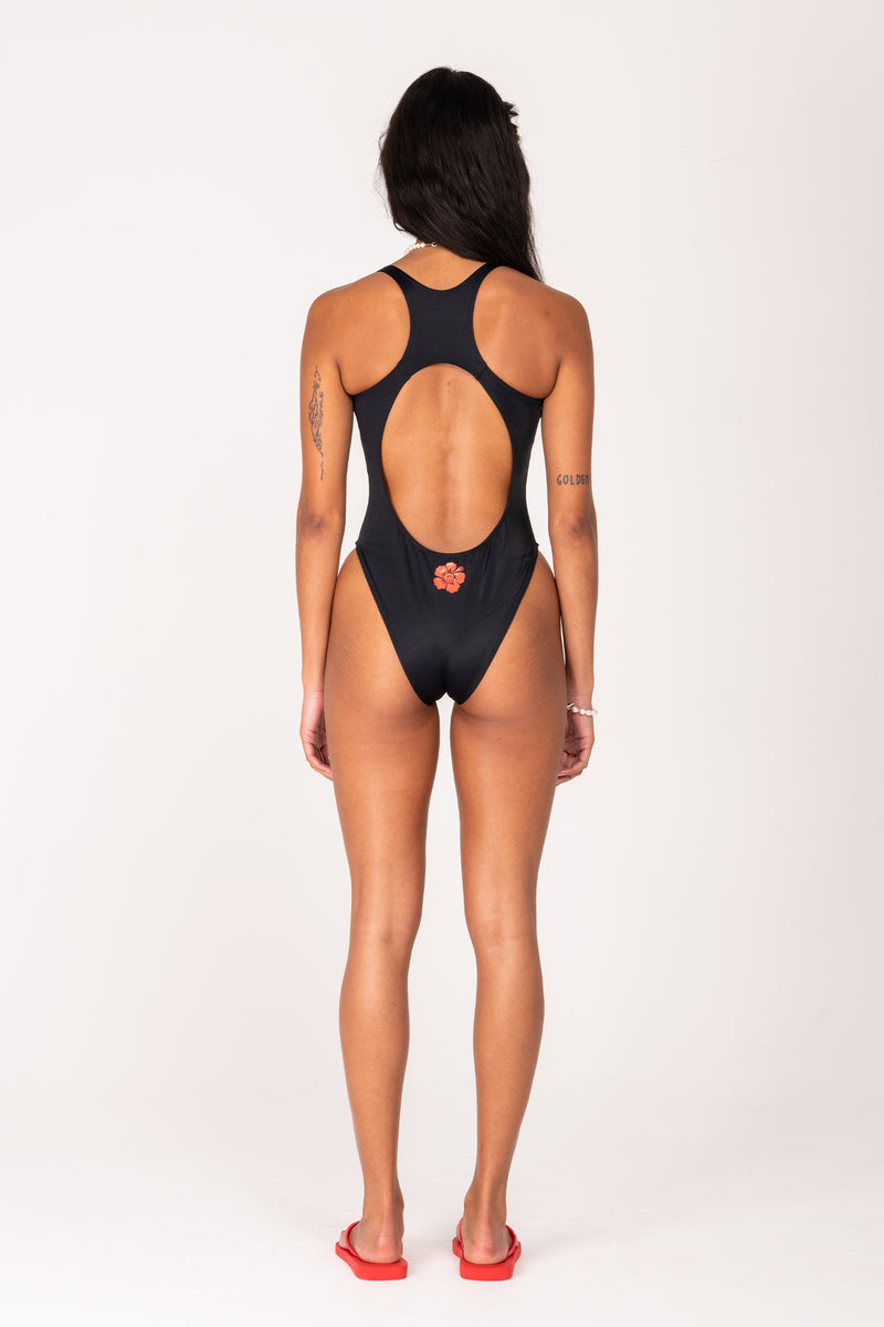 Easy Living One Piece - Black/Red