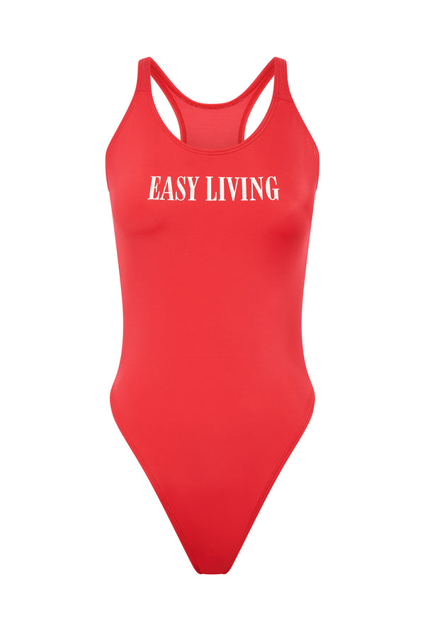 Easy Living One Piece - Red/Apricot