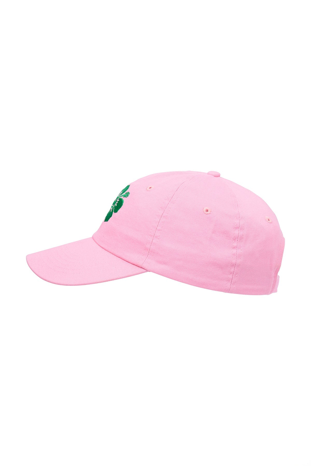 Women's Ponytail Trucker Hat - Aloha Sky Pink Hibiscus Embroidery, Cotton/Polyester, Adjustable, Vintage Style - View #6