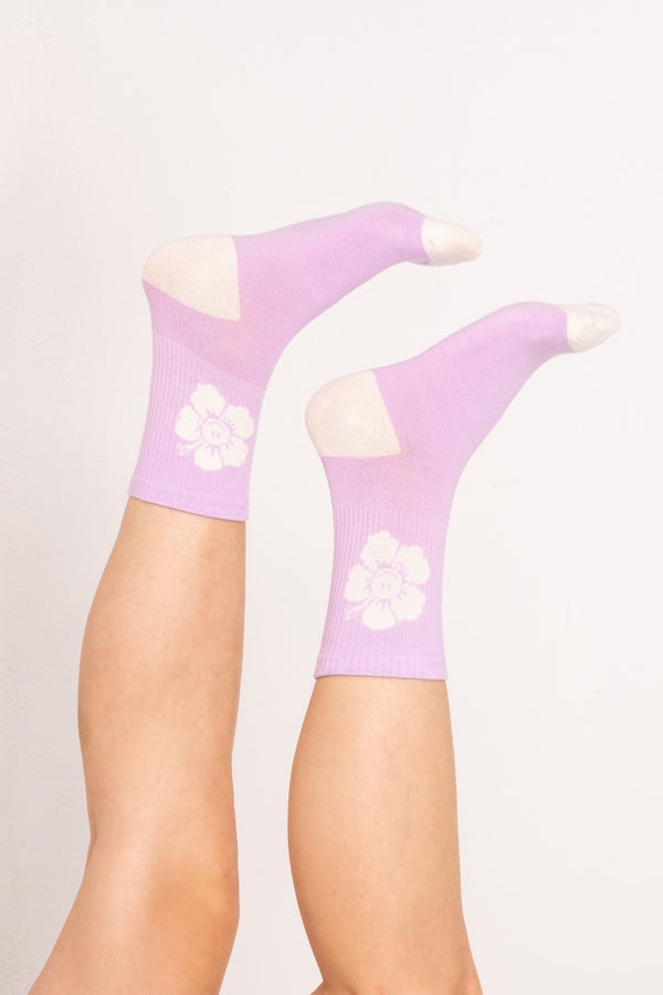 Happy Hibiscus Sock - Purple