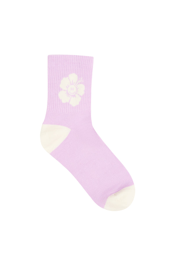 Happy Hibiscus Sock - Purple