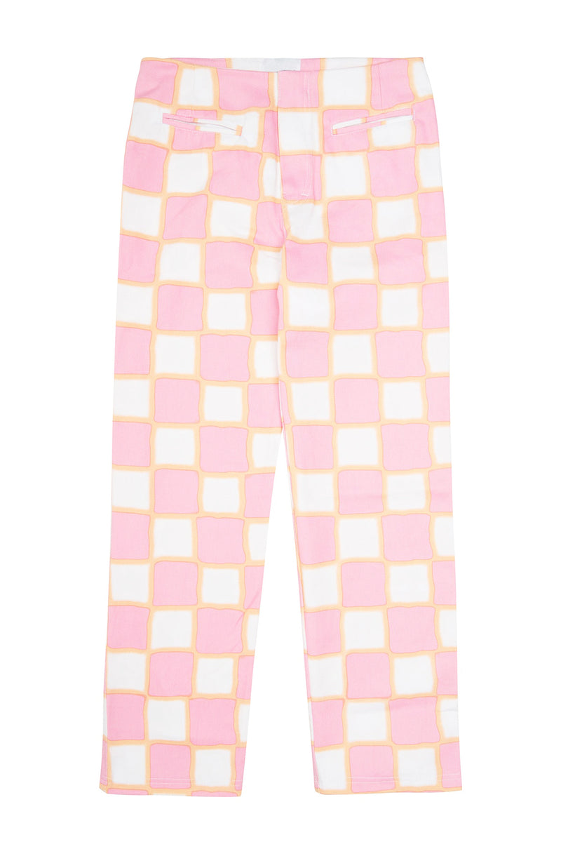 Airbrush Check Kokomo Pant - Pink – Emma Mulholland on Holiday
