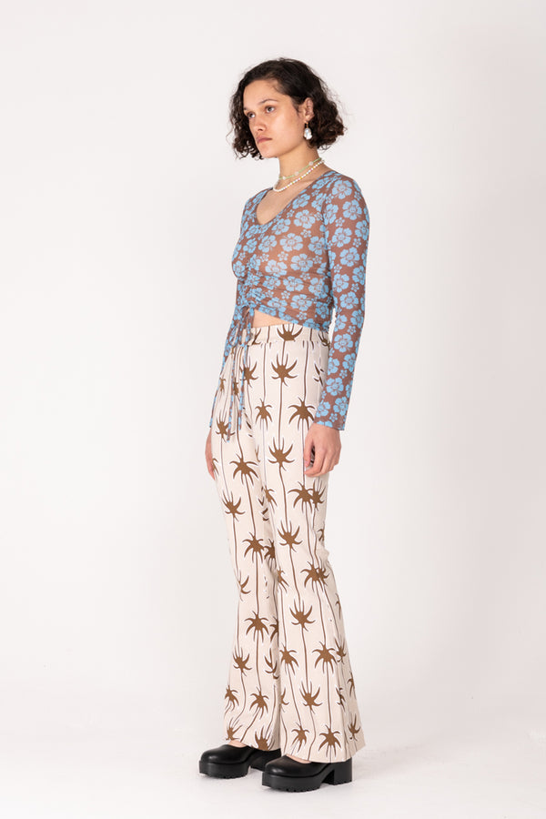 Pacific Palm Flare Pant - Sand/Brown