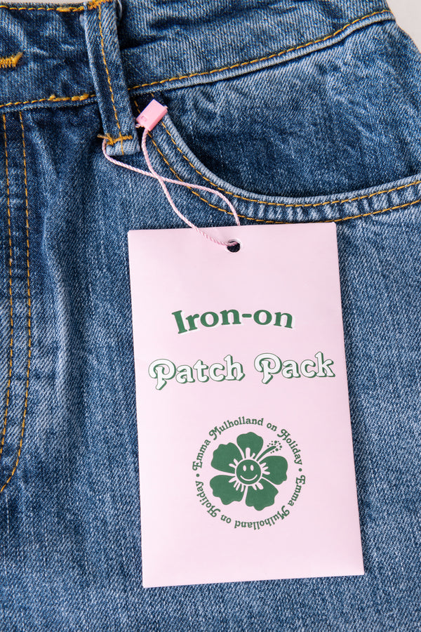 Re-purposed Denim Short + Patch Pack