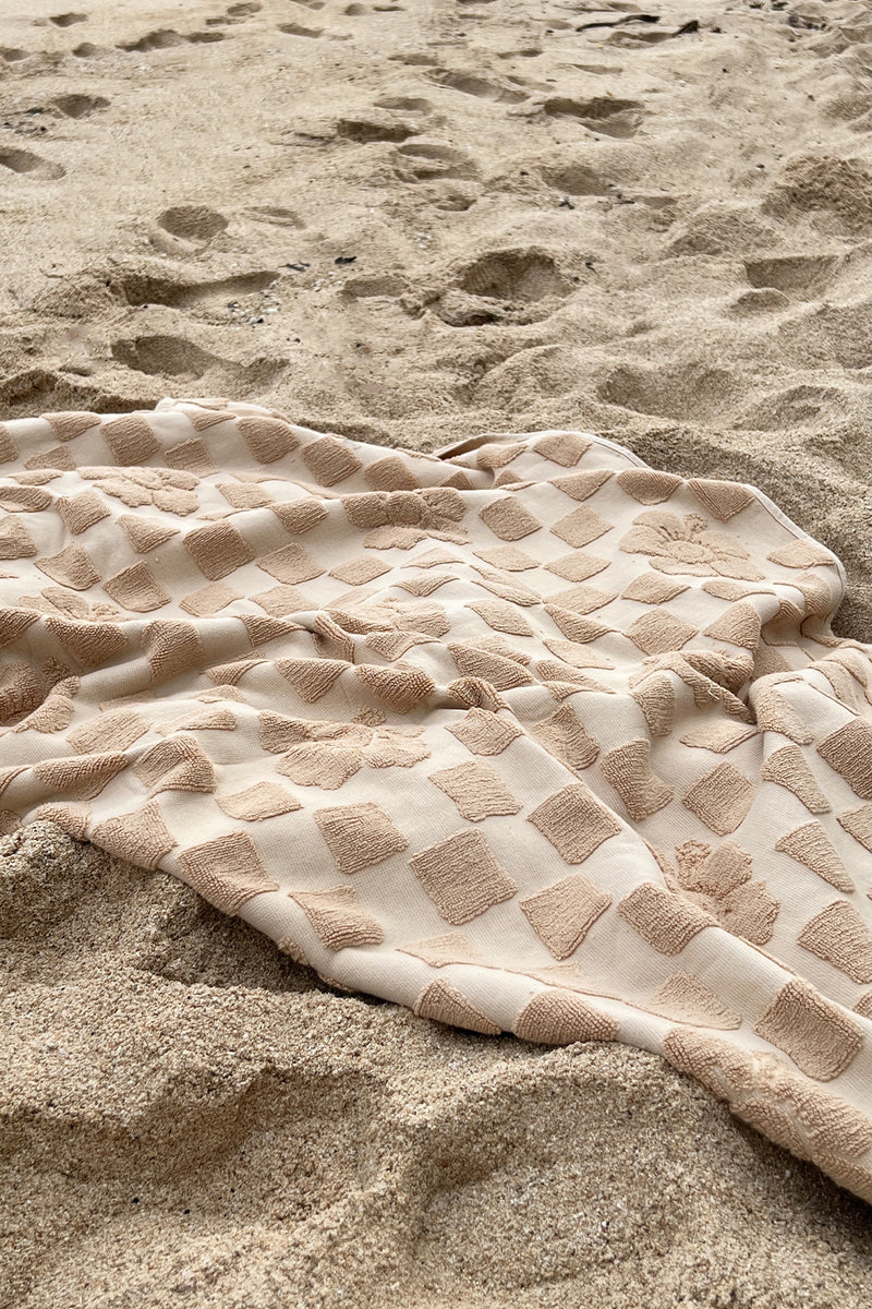 Sand Happy Check Towel